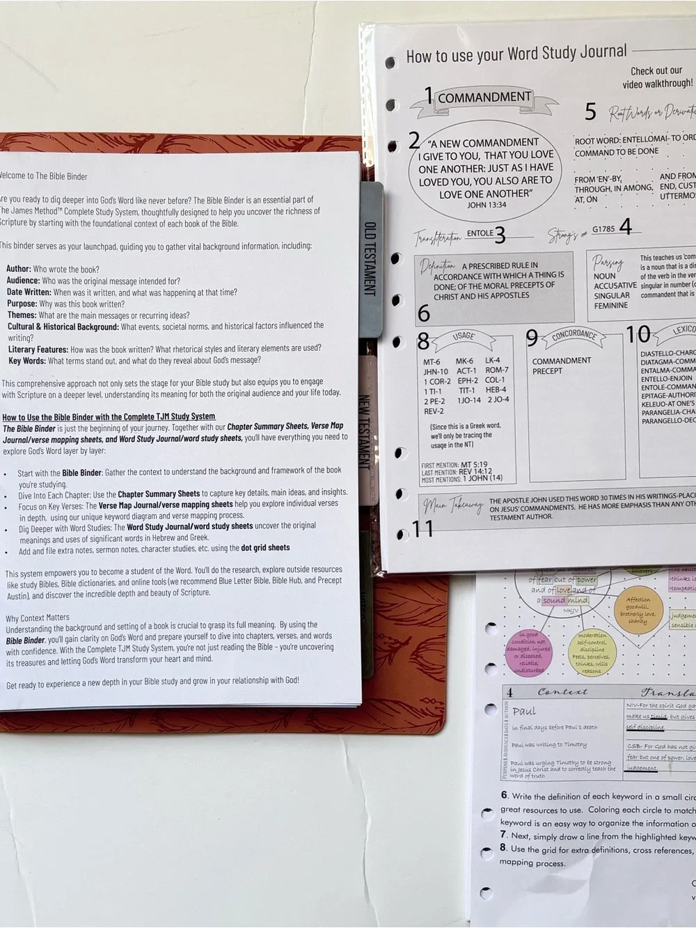 The James Method Ultimate Bible Binder Study System Pink +  Course | Like New